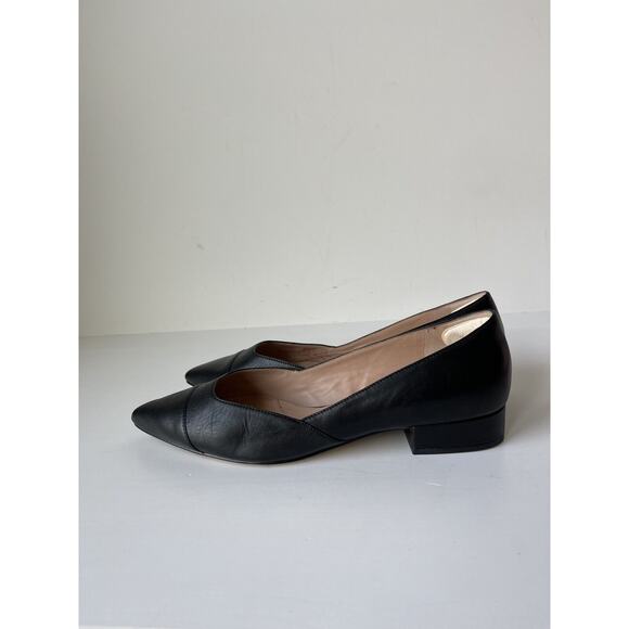 Cole Haan Shoes Loafers Slip Ons Women Size 9.5B Blue Leather Pointed Toe Black - Picture 3 of 8